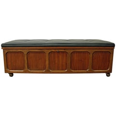 Retro Mid-Century Modern Lane Furniture Cedar Blanket Chest Bench on Wheels