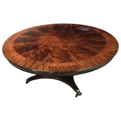 Round 6 Ft. Mahogany Transitional Regency Style Dining Table by Leighton Hall