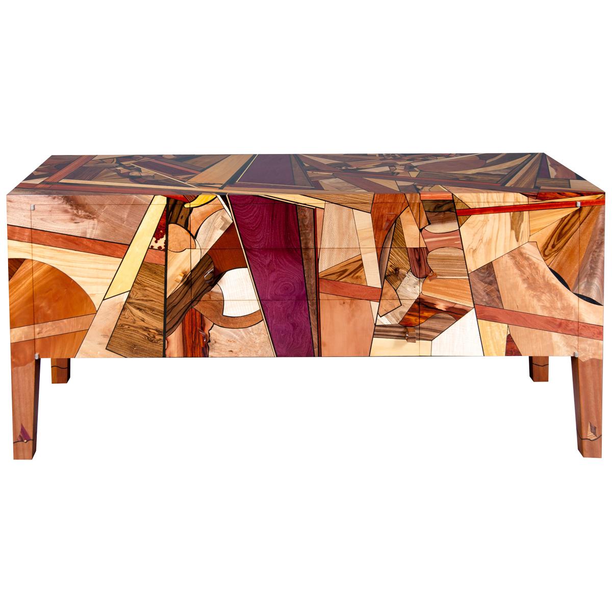 Colorful, Art Inspired,  Mosaic Decorated, Meticulously  Crafted, Credenza For Sale