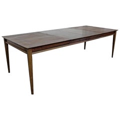 Mid-Century Modern Parquet Top Walnut Dining Table