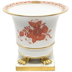 Herend Decor "Apponyi Orange" Vase Hand Painted Hungarian Porcelain, Modern
