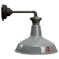 British Gray Emaille Vintage Industrie-Scones Wall Lights