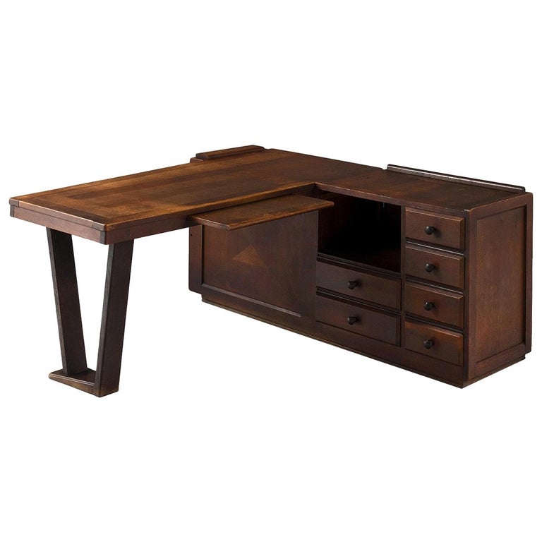 Guillerme Et Chambron Dark Stained Oak Desk