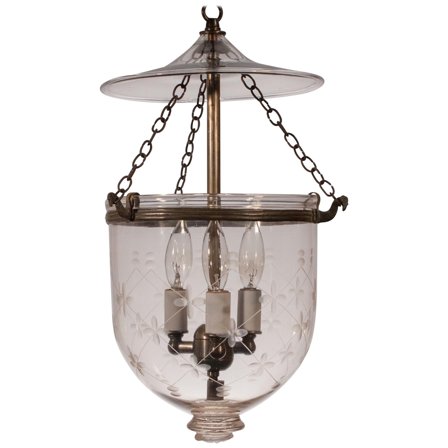  Petite Bell Jar Lantern with Etching