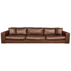 Fine Quality Brown Leather Sofa by Rivolta, Italy