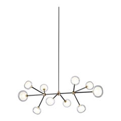 'NABILA' Italian 1950s Style Contemporary Chandelier in Double-Sided Glass