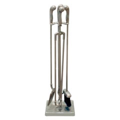Danny Alessandro Fire Place Tool Set in Pewter, 1980s