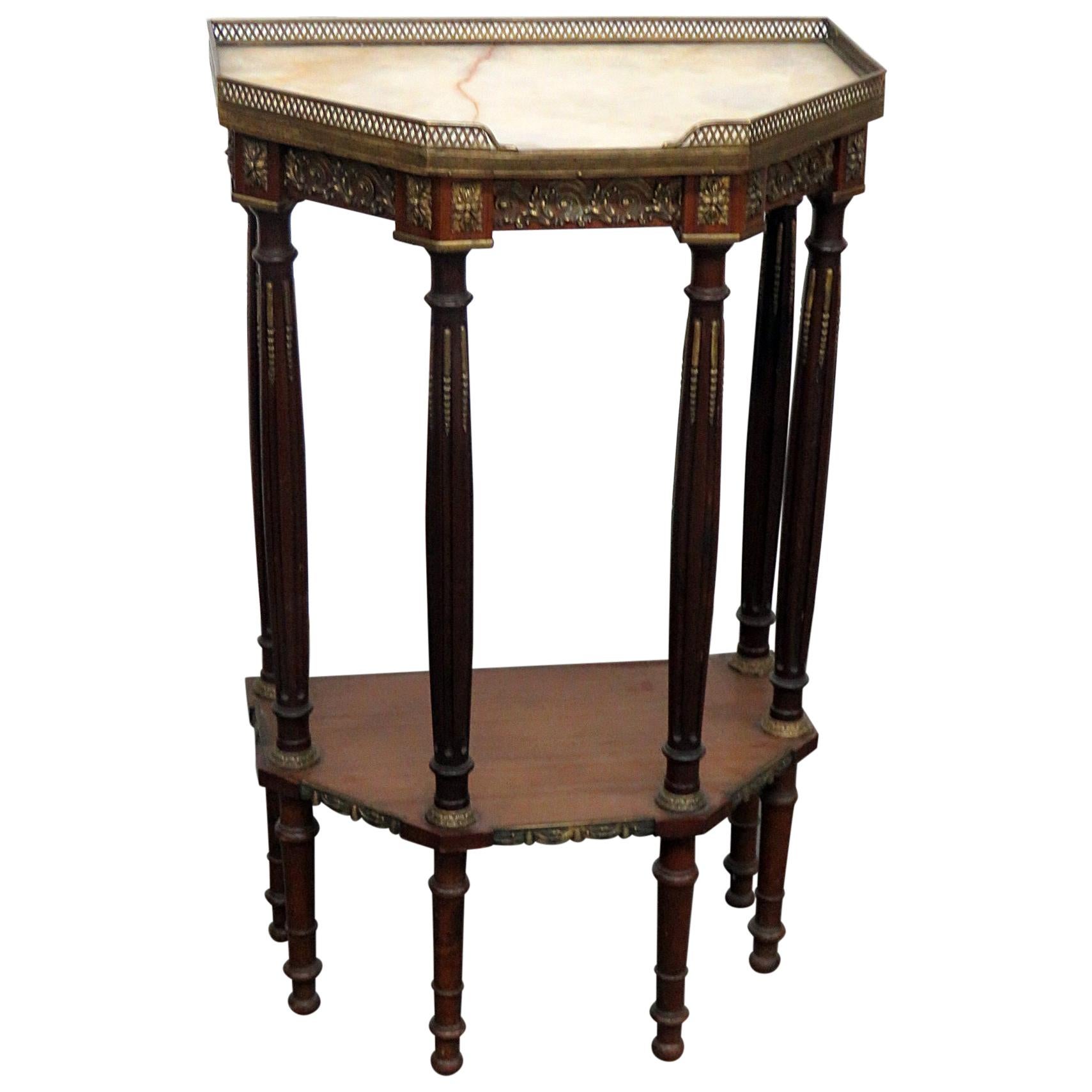 Regency Style Marble-Top Hall Table