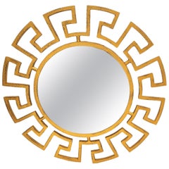 Miroir à clé grecque en or