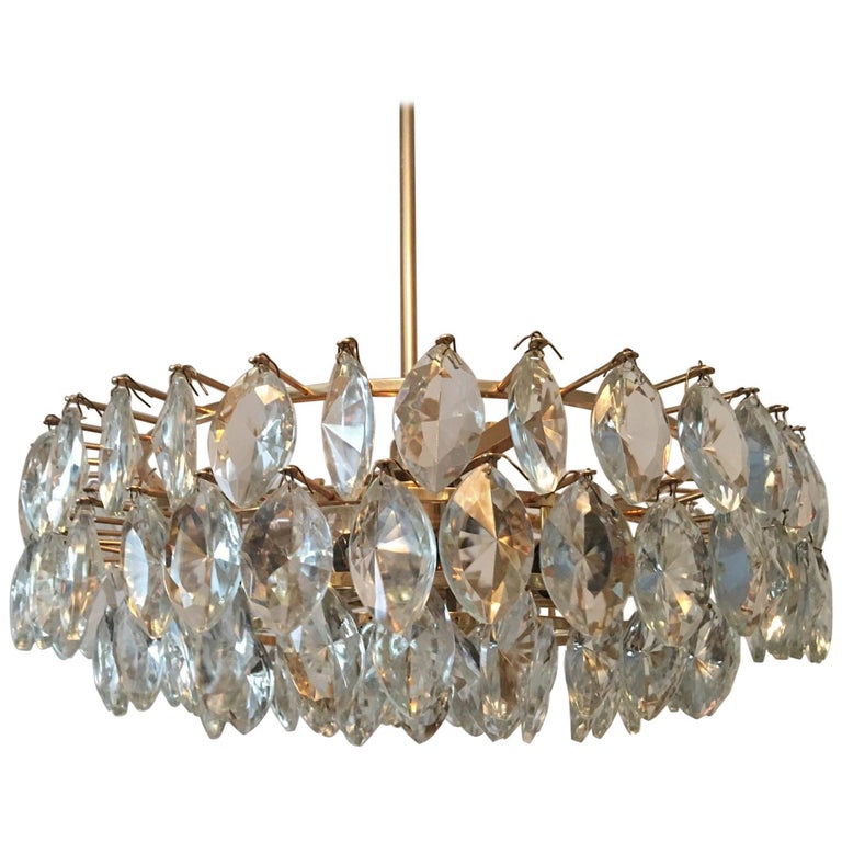 Austrian Gilded Five-Tiered Bakalowits Style Crystal Chandelier, 1970s 1