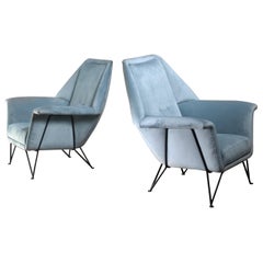 Pair of I.S.A. Bergamo Lounge Chairs, Italy, 1950s