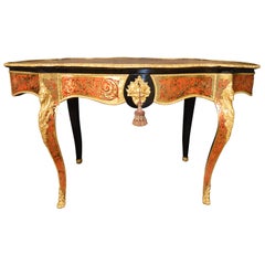 19th Century Tortoise Shell Table with Boulle Marquetry