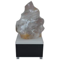 Flamme de quartz rose sculptée