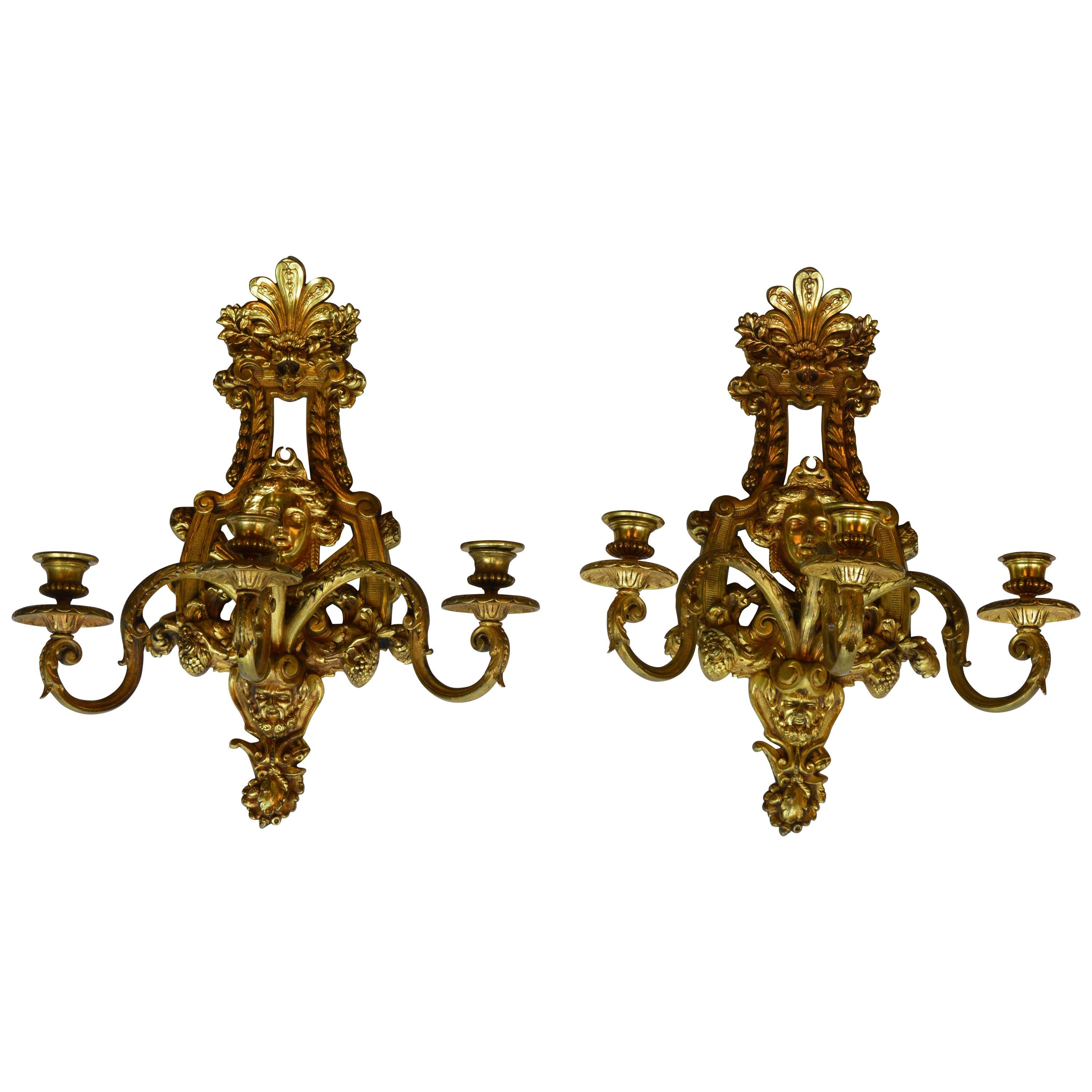 Pair of Empire Style Sconces For Sale