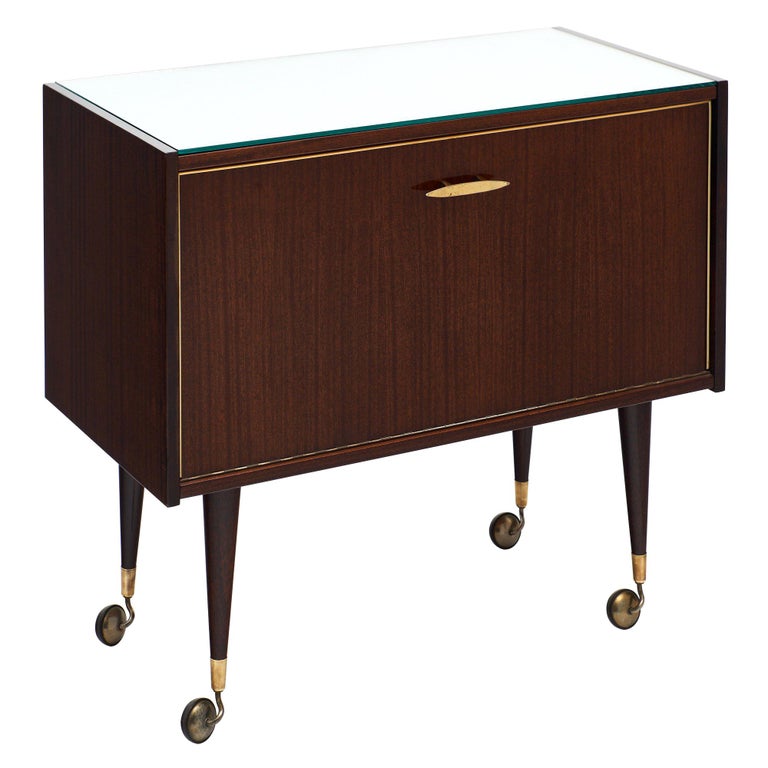 Rosewood Midcentury Vintage Bar Cart 1