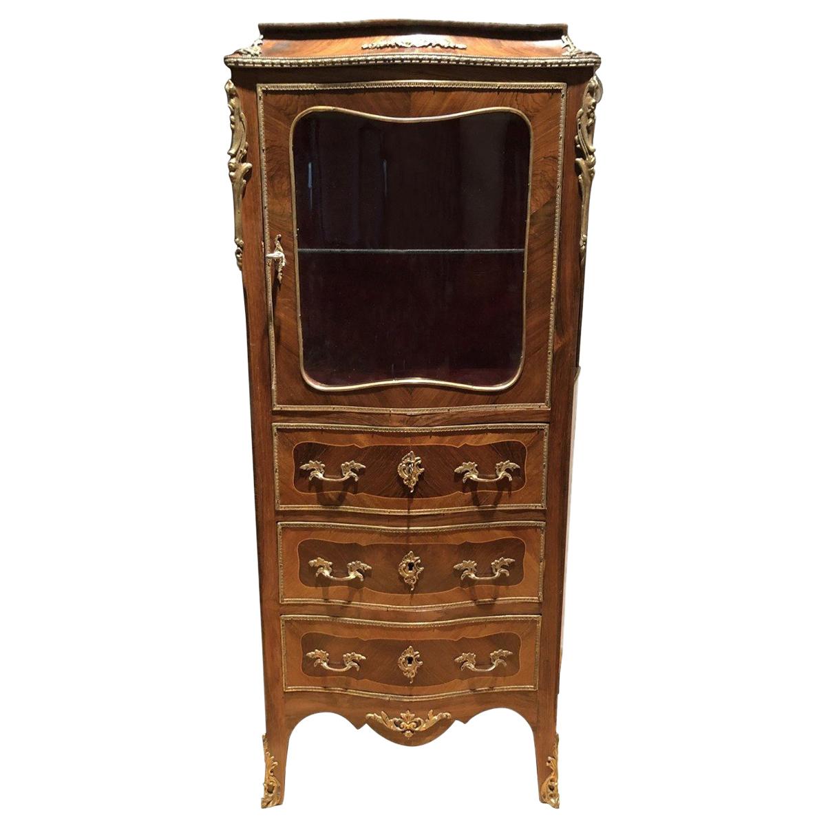 Louis XV Style Mounted Vitrine, Late 19th Century For Sale