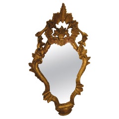 1950s Italian Gilt Carved Wood Small Mirror