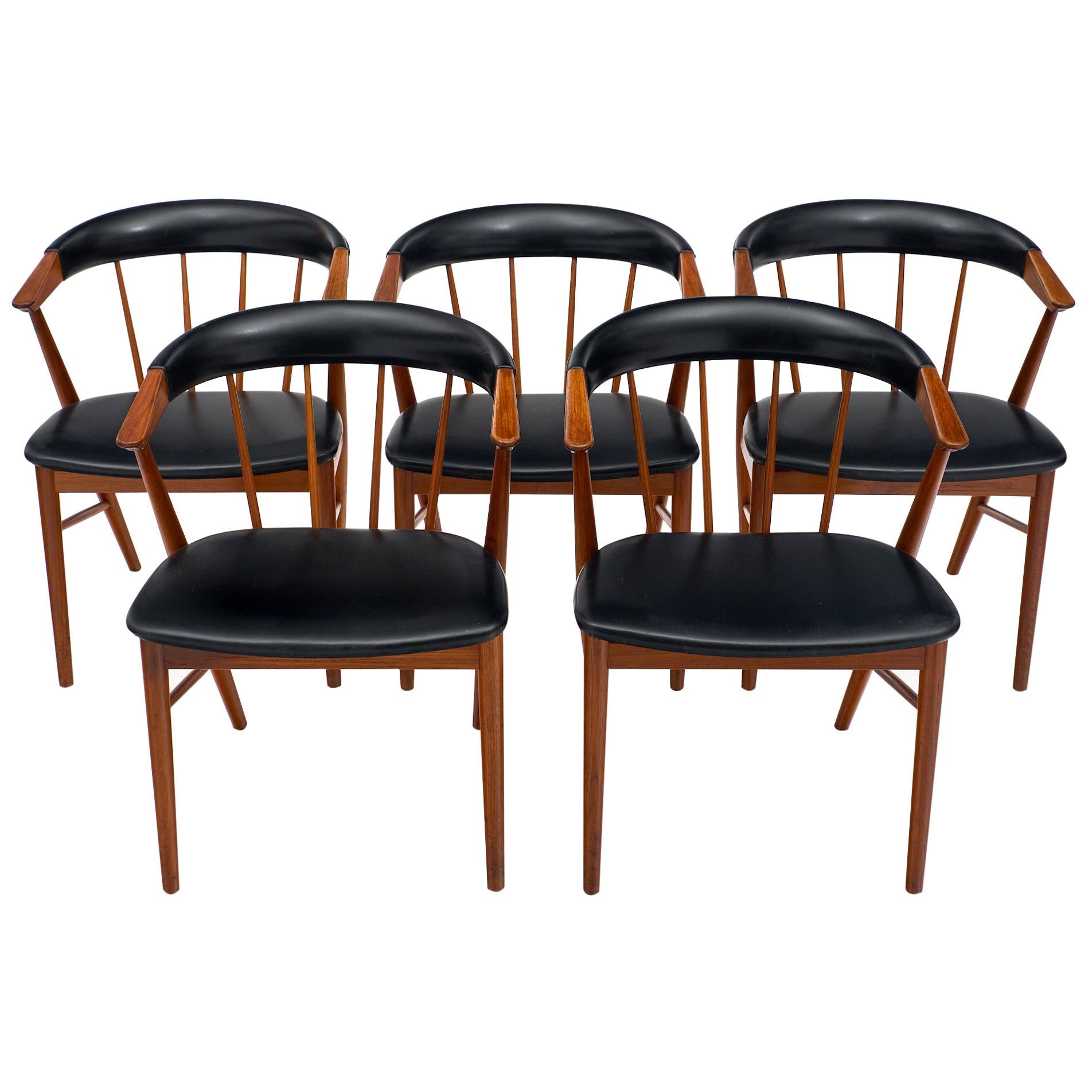 Sibast No. 8 Set of Five Danish Chairs