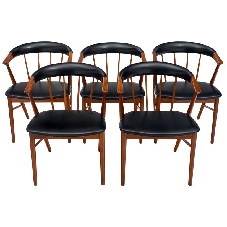 Sibast No. 8 Set of Five Danish Chairs For Sale at 1stDibs