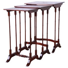 Baker Furniture Historic Charleston Collection Mahogany Nesting Tables, Set of 3