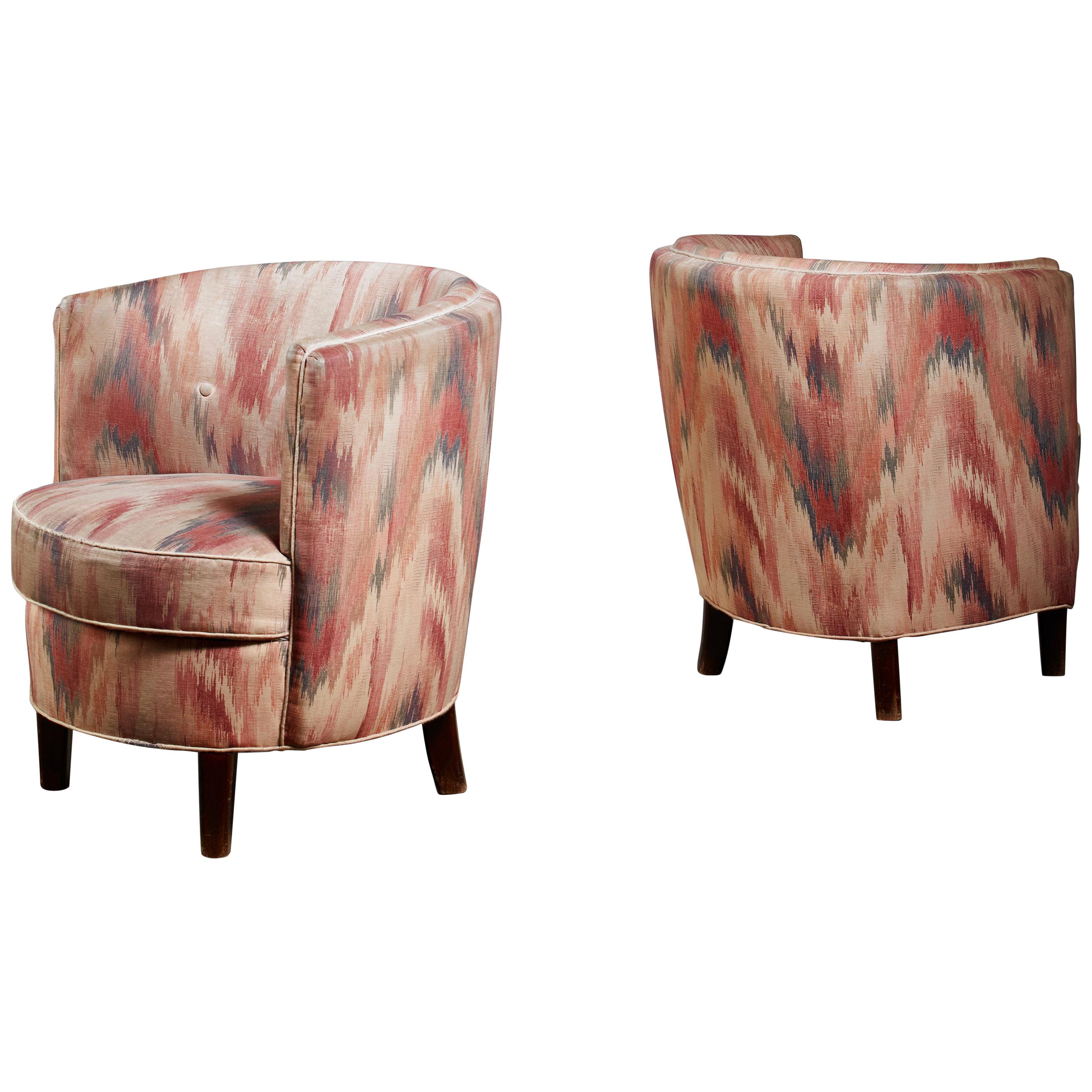 Pair of Danish Club Chairs, 1940s For Sale