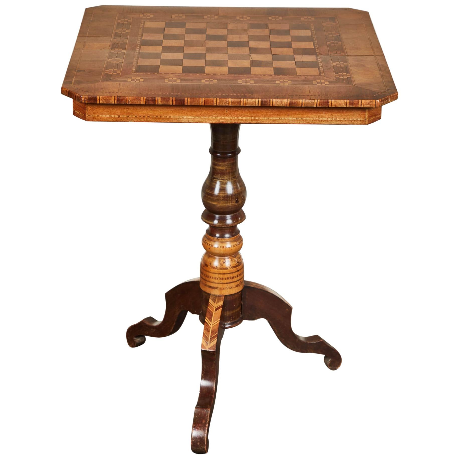19th Century Italian Sorrento Chess Table