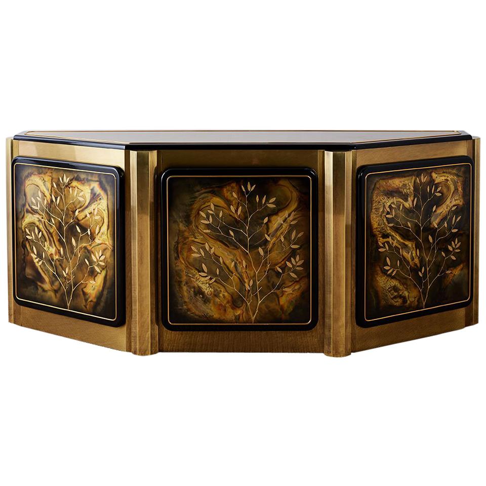 Bernhard Rohne for Mastercraft Tree of Life Brass Cabinet