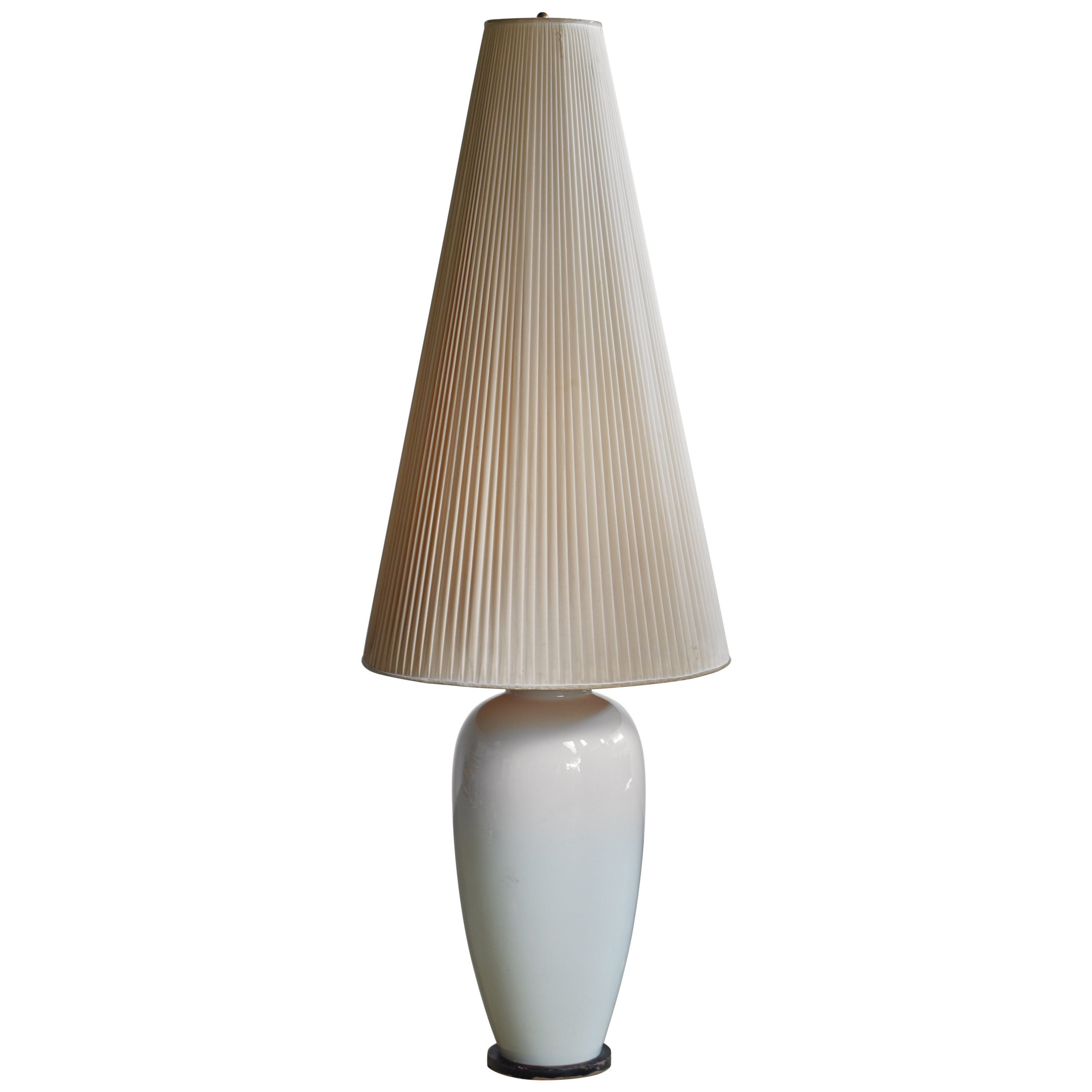 White Porcelain Table Or Floor Lamp By Kpm Germany 1950s