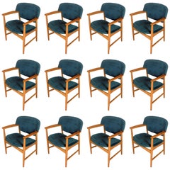 Twelve Ejner Larsen and Axel Bender Madsen Armchairs in Oak, Inc. Reupholstery