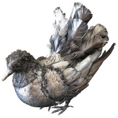 "Buccellati style Fabulous Quality Large Sterling Silver a Bird, 20th Century"