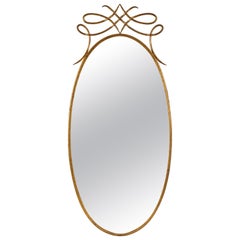 Early 20th Century Art Deco Italian Brass Mirror