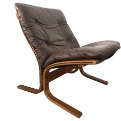 Vintage Ingmar Relling Brown Leather Siesta Lounge Chair