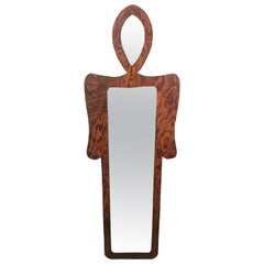 Retro Post Modern Figural Full Length Floor or Wall Mirror, USA, Circa 1980s