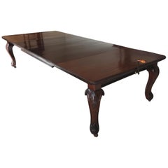 Chippendale Style Mahogany  Extensible Long Dining Central Table, 19th Century