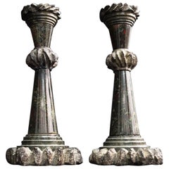 Cornish Serpentine Candlesticks c.1880