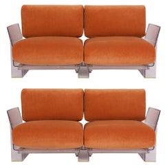 Pair of Lucite Loveseats or Sofas by Piero Lissoni for Kartell