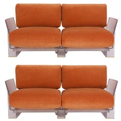 Pair of Lucite Loveseats or Sofas by Piero Lissoni for Kartell