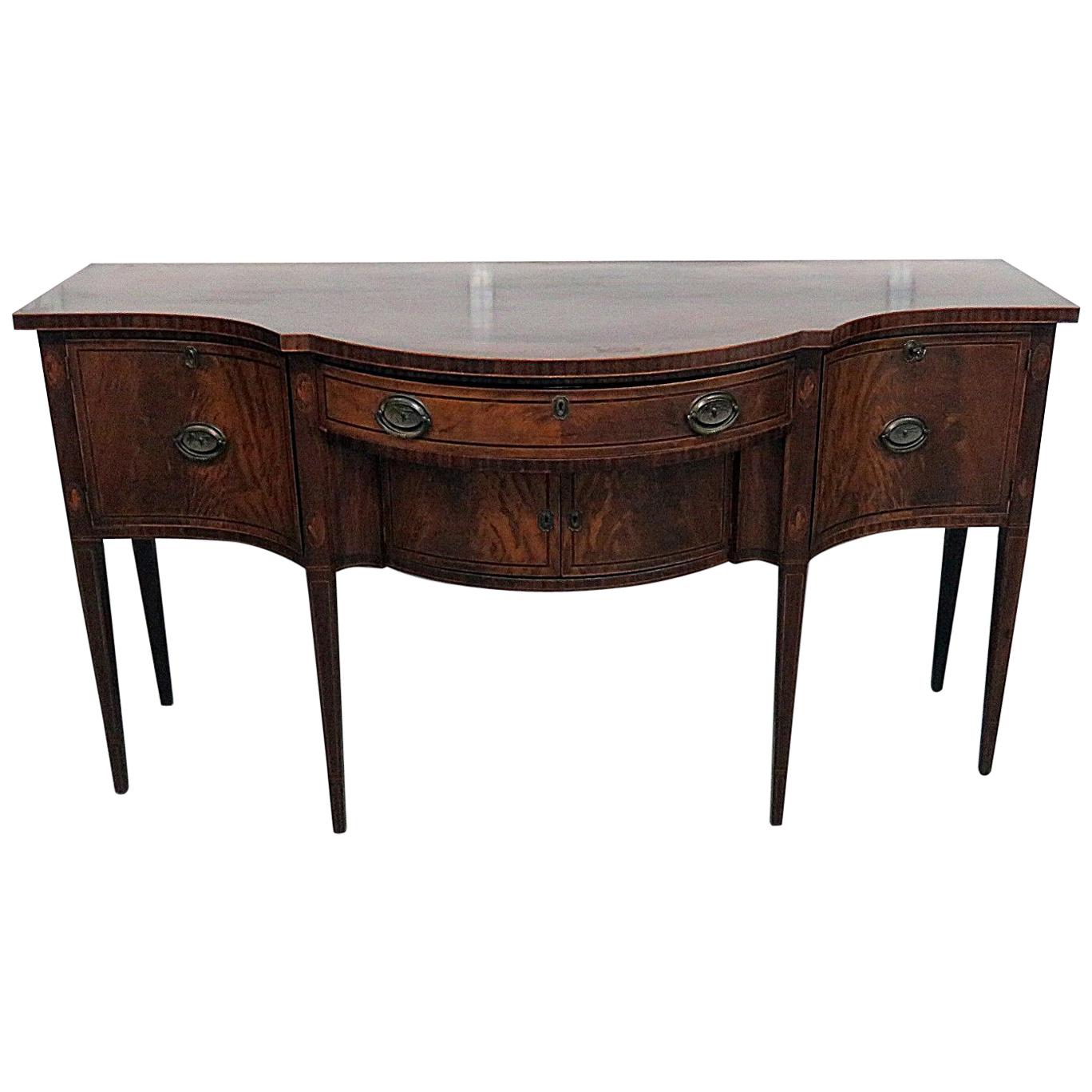 Flame Mahogany Sheraton Style Federal Sideboard Server Buffet with Eagles