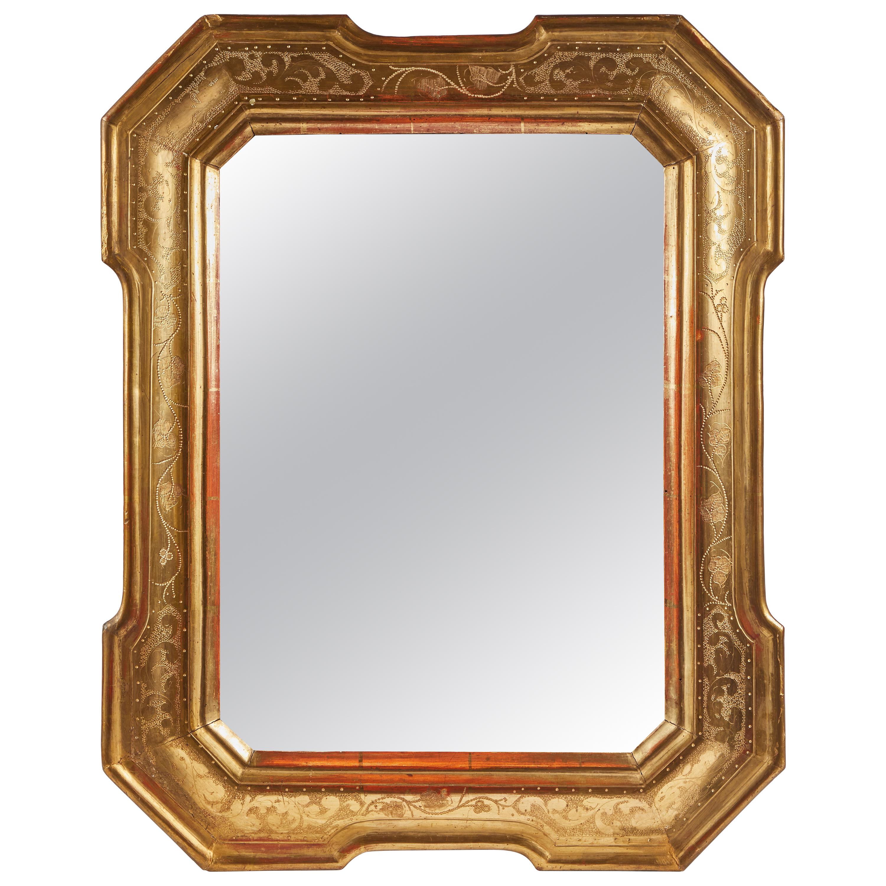 18th Century Gilt Italian Mirror from Lombardy