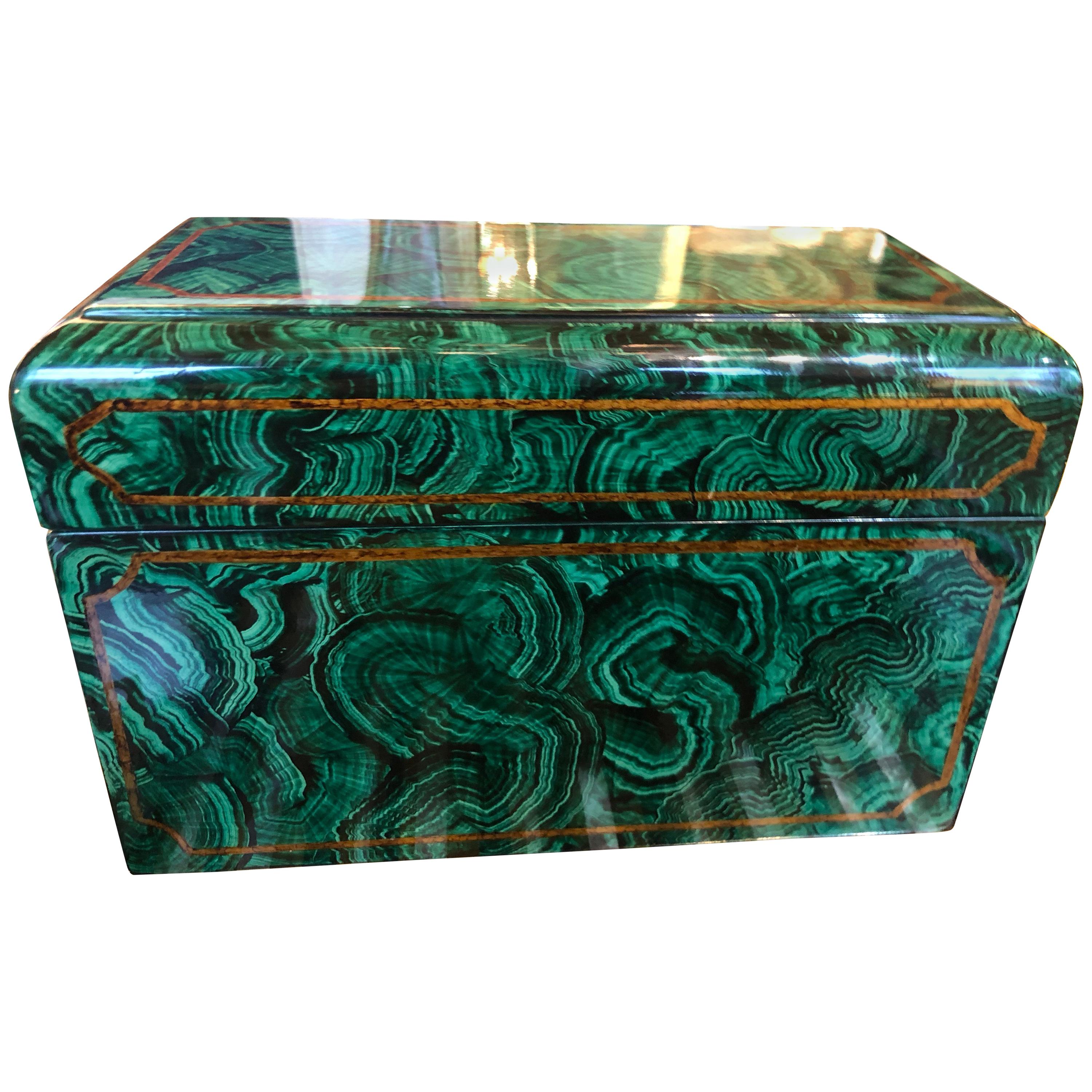 Maitland Smith Faux Malachite Box