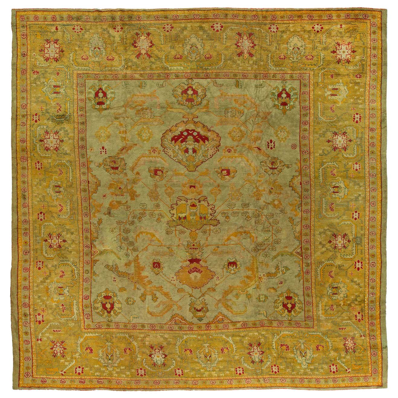 Antique Turkish Square Oushak Rug For Sale at 1stDibs | square turkish ...