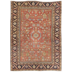 Antiker persischer Serapi-Teppich mit geometrischem All-Over-Design