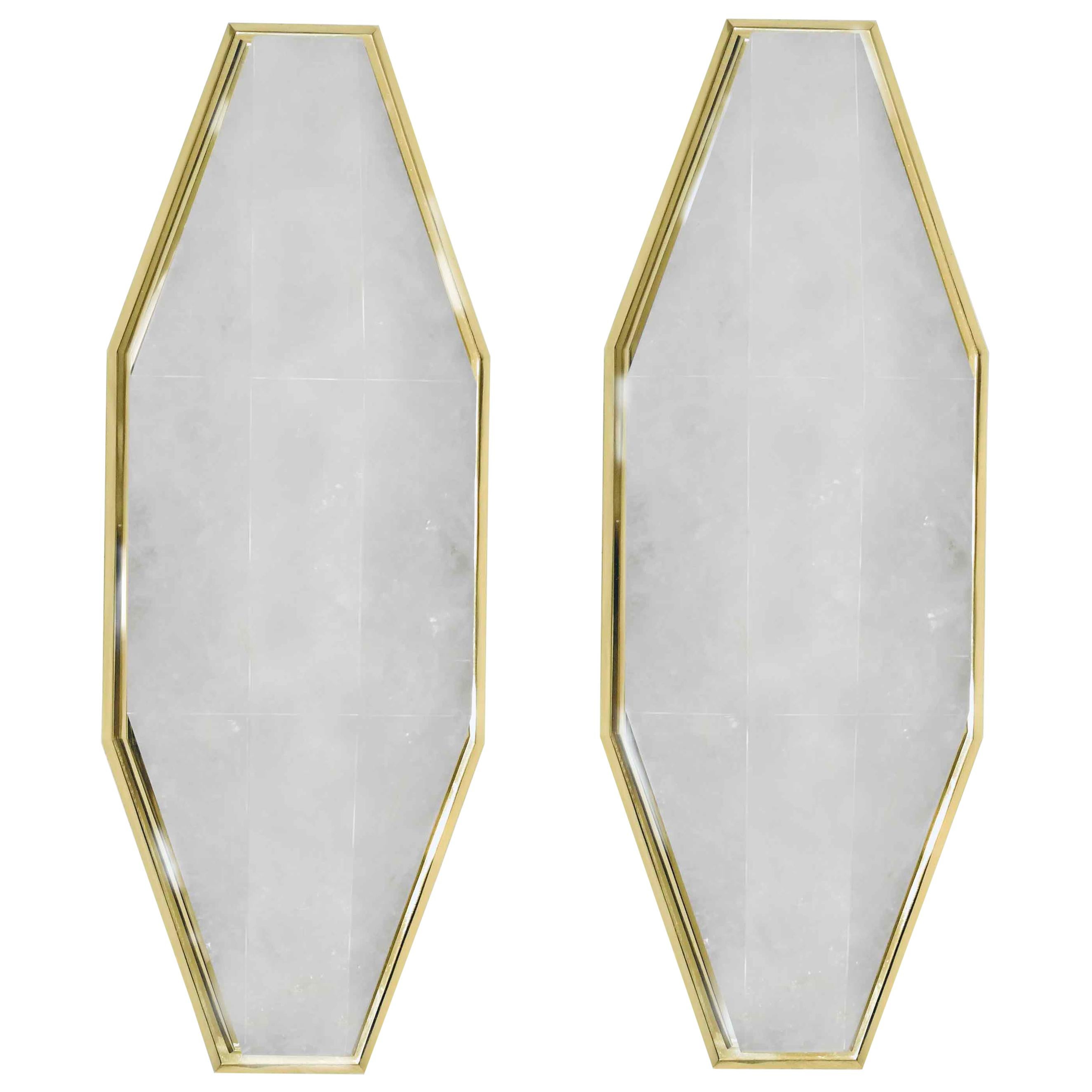 PBW Rock Crystal Sconces by Phoenix For Sale