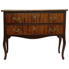 Two-Drawer Commode of Mahogany and Circassian Walnut, Portuguese,  18th Century