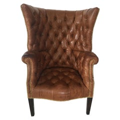 High Back Tufted Leather Chair
