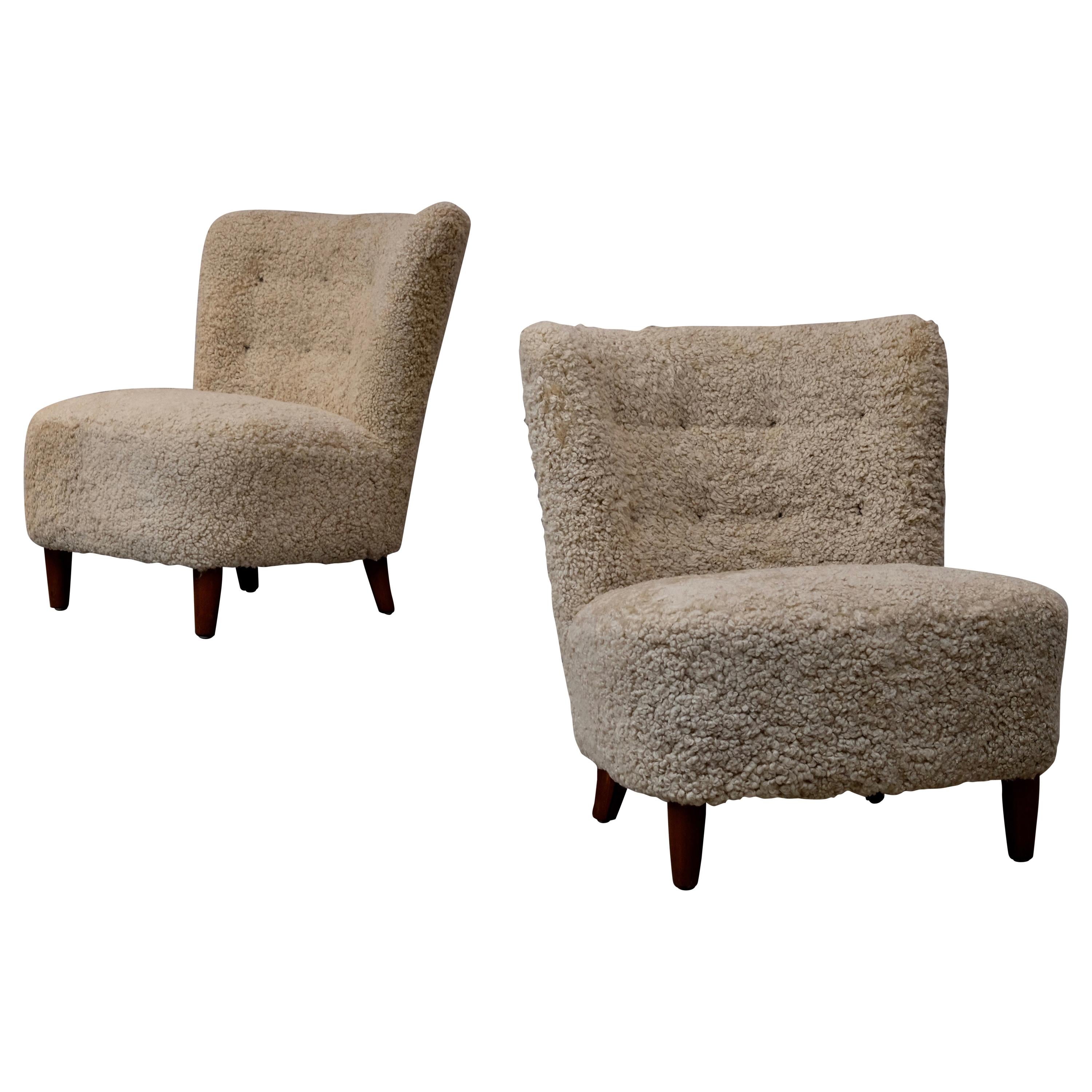 Pair of Swedish Easy Chairs, 1950s