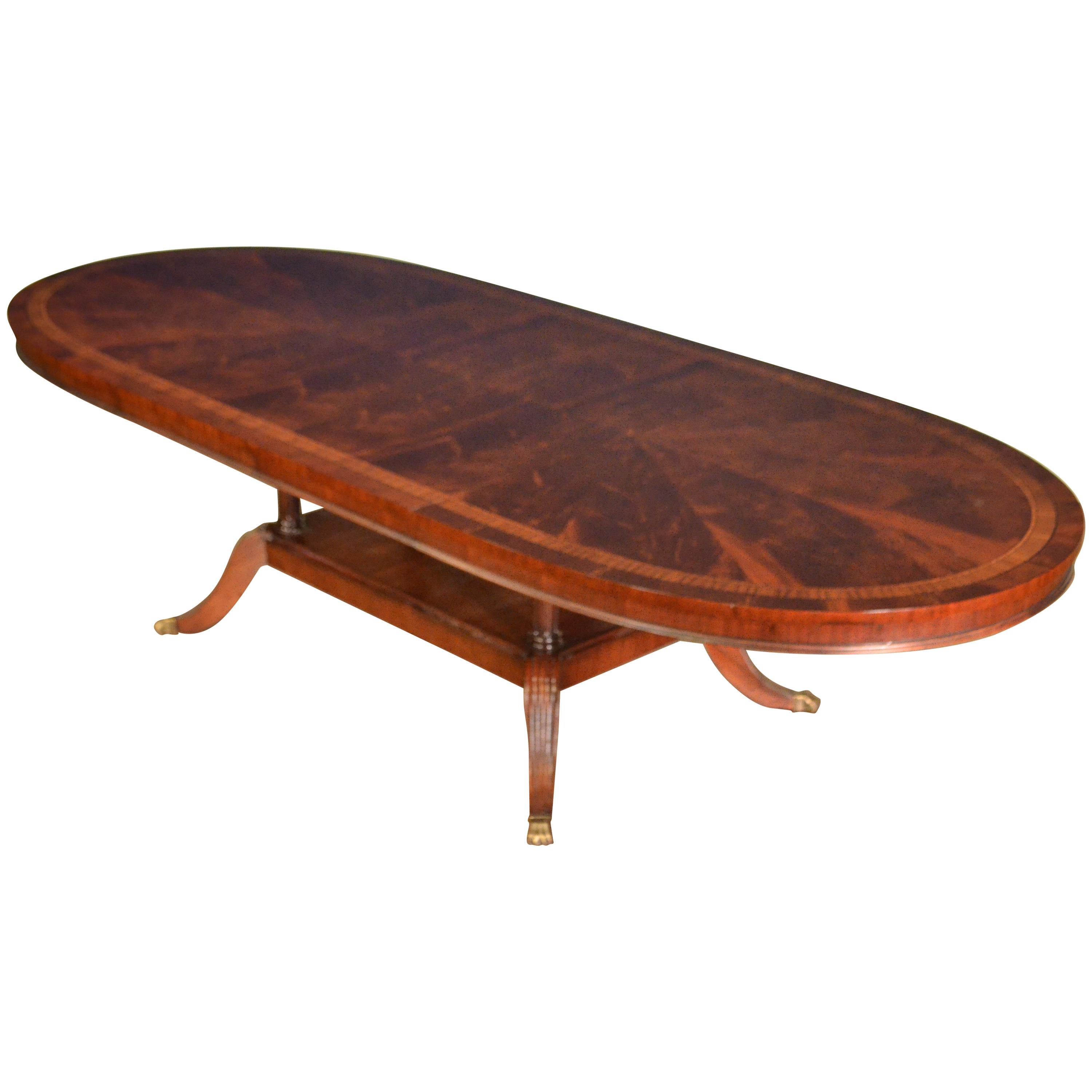 Custom Oval Traditional Mahogany Dining Table by Leighton Hall