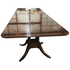 Large Crotch Mahogany Georgian Style Dining Table by Leighton Hall