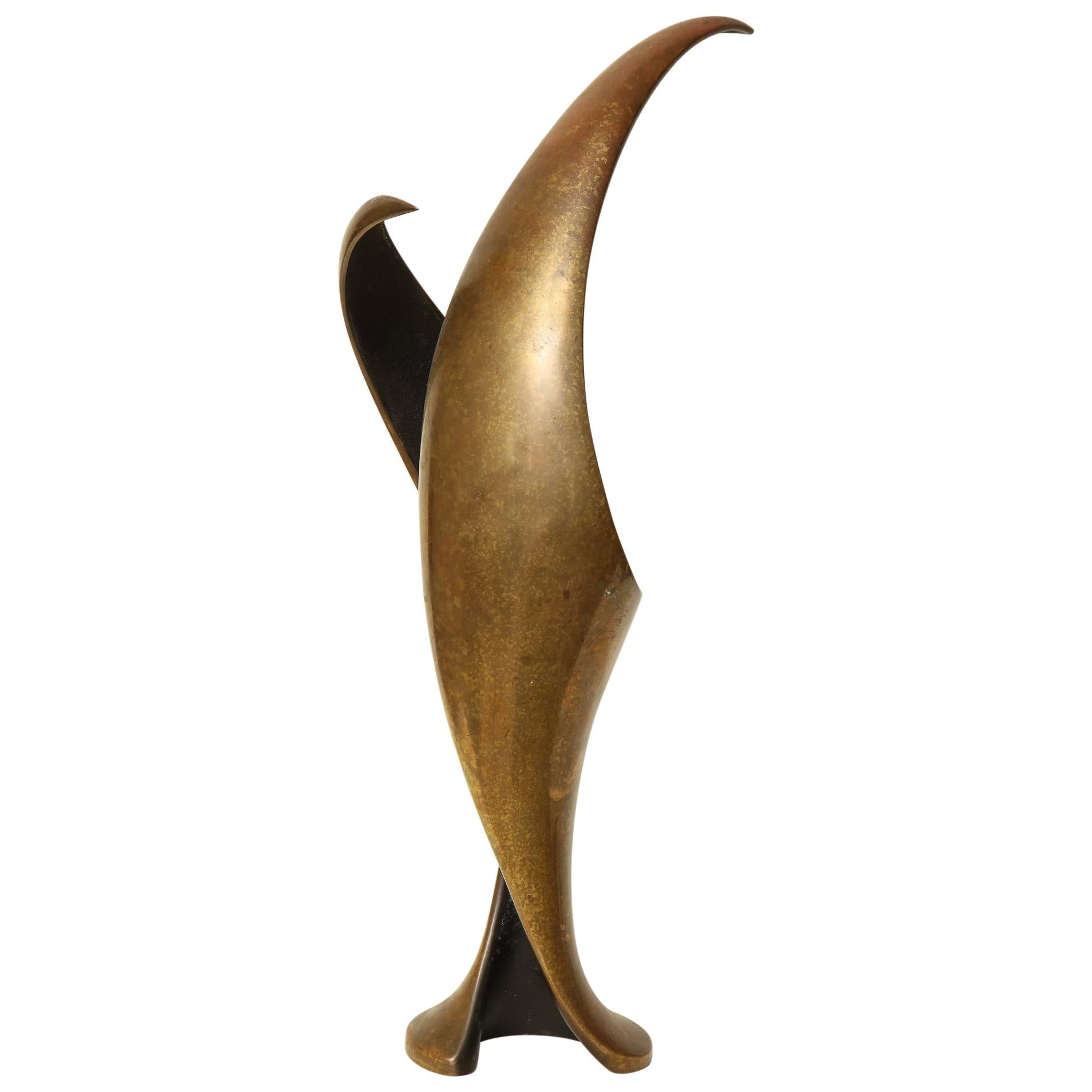 Sculpture Abstract Patinated Bronze Mid-Century Modern, 1960s For Sale