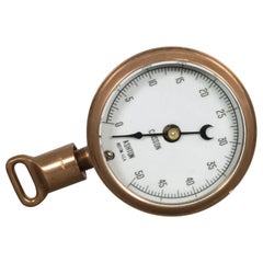 Antique Brass Pressure Gauge, circa 1920